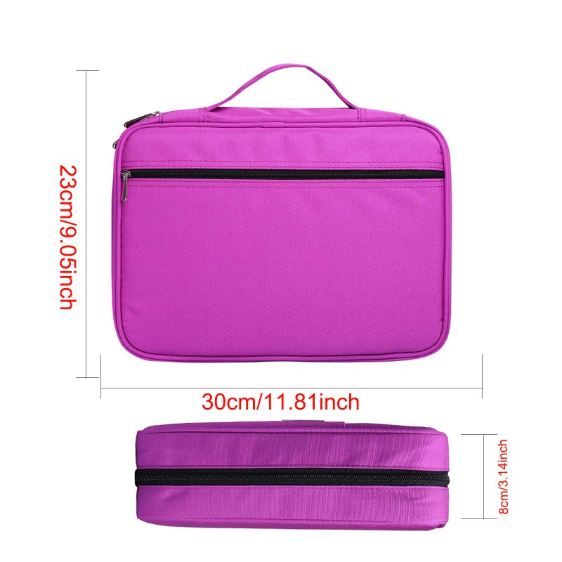 BOMKEE Pencil Case for Adults 220 Slots Colored Pencils Gel Pen Organizer Bag with Zipper for Artist Handy Glitter Gel Pens, Refills, Waterproof Coloring Holder Pencils Case(Purple) - Image 3
